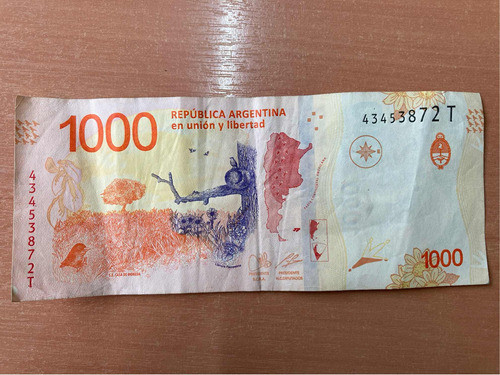 Billetes $1000 Serie T C/error Coleccionistas Numismatica 1