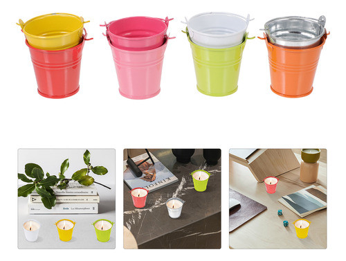 Baldes De Lata, Vaso De Flores, Mini Balde De Lata, 16 Unida 1