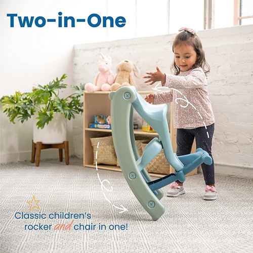 Ecr4kids Sit-n Rocking Horse, Seafoam Large 1