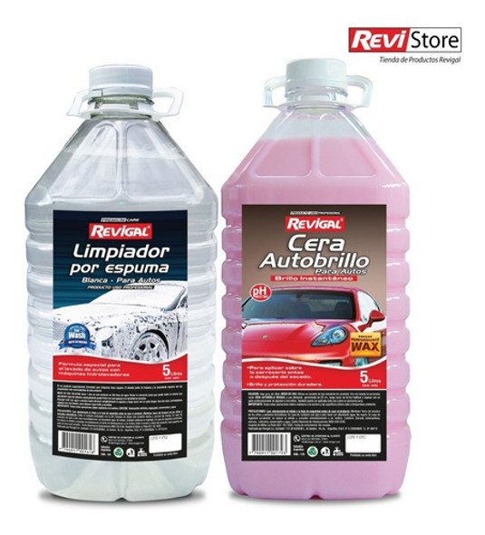 Espuma Activa Y Cera Autobrillo X 5 L Revigal 1