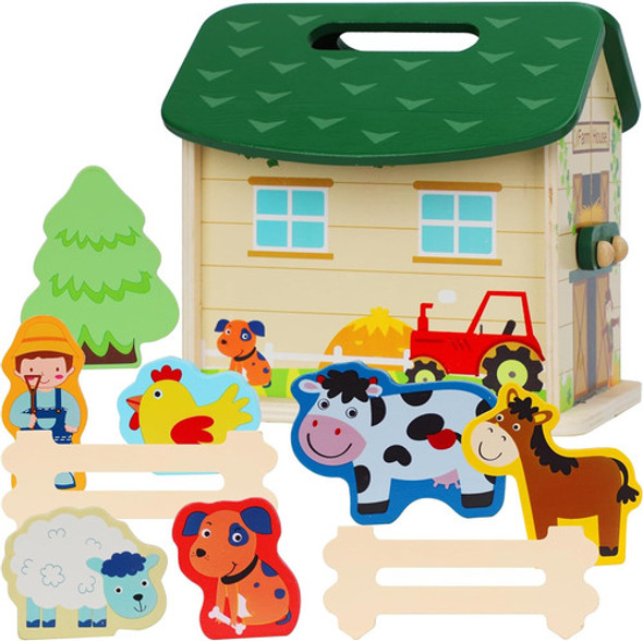 Juguete De Granja De Madera Para Niñas Y Niños De 3- 0 Juguete De Granja De Madera Para Niñas Y Niños De 3- 0