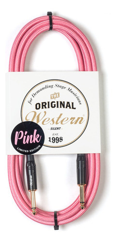 Cable Plug Plug Western 3m Tela Rosa Ficha Dorada 0