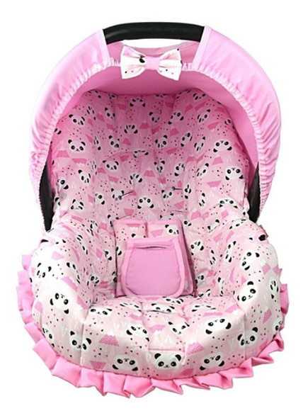 Capa Para Bebe Conforto - Panda C/ Rosa 0 Capa Para Bebe Conforto - Panda C/ Rosa 0