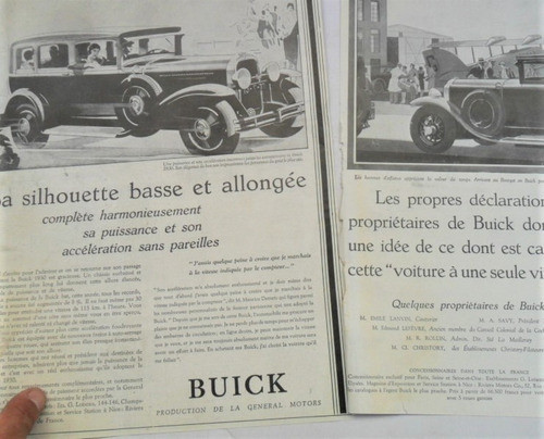 2 Buick 1929 Publicidad Revista No Folleto Antiguo Auto 0