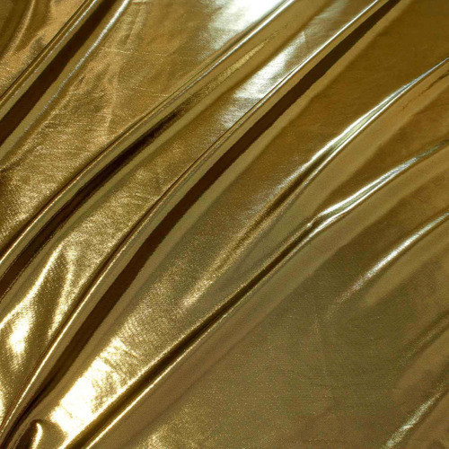 Tecido Lame Com Brilho Metalizado Dourado Liso 2 Metros 1