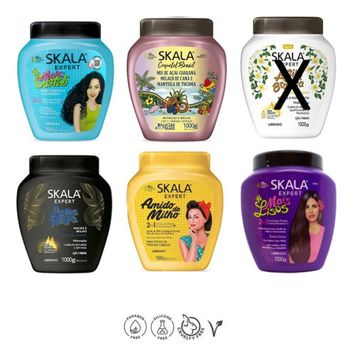 Mascara Crema Skala Vegana Apta Curly Girl X Kg X Unidad 0