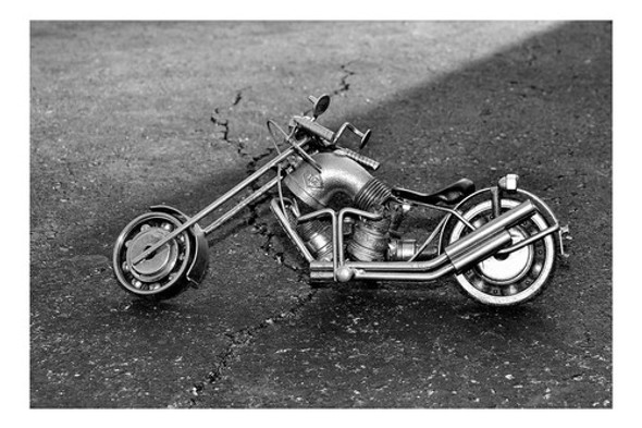 Vinilo 20x30cm Moto Artesanal Hecha De Hierro Artistica 0