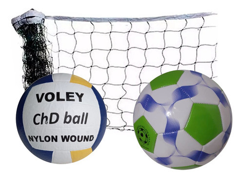 Combo Fútbol/ Voley. Red 7x1 + Pelota Fútbol + Pelota Voley 0
