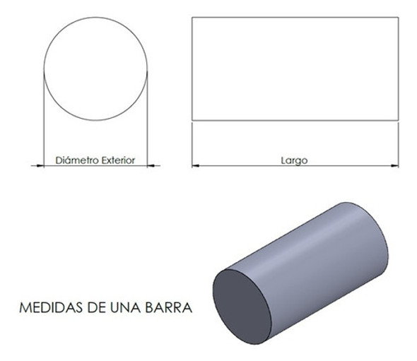 Barra De Delrin , Resina Acetal , Pom Ø 50 X 500 Mm Blanco 1