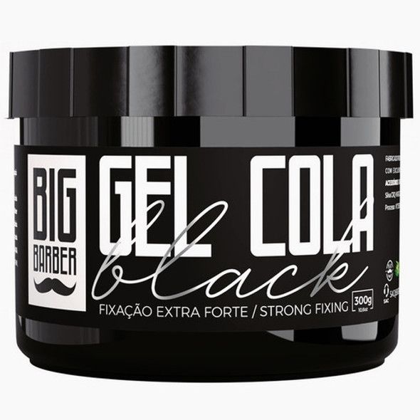 Gel Cola Black Big Barber 300g Finalizador Pigmento Preto 0