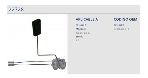 Resistencia Medidor Flotante Renault Megane Scenic 1.6 2.0 1
