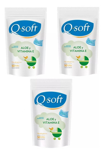 Toallitas Húmedas Q-soft Aloe Vera 50 U X3 0