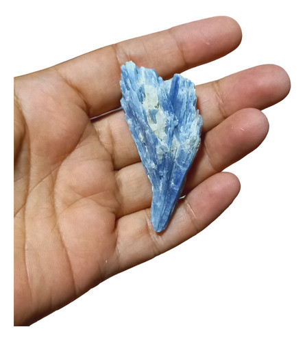 Pedra Cianita Azul Em Formato De Vassoura P/ Coleção Cod60 0