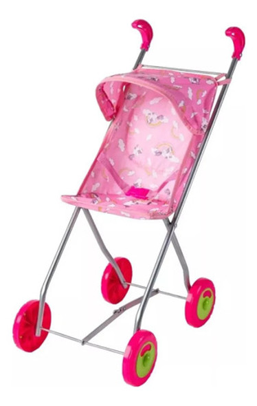 Carrinho De Boneca Semi Luxo I Com Capota Rosa - Oliveira 0