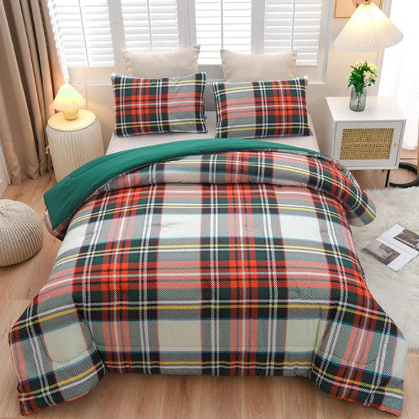 Ylehoc Buffalo Plaid Comforter Sets Queen Red Green Colorful 1