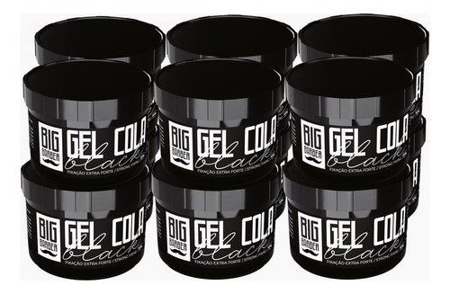 Gel Cola Black Big Barber 300g Fixador Modelador Kit 12 Unid 0
