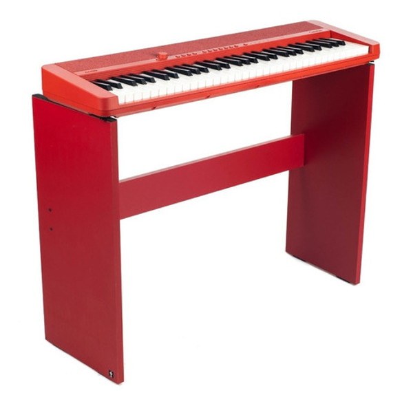 Soporte Mueble De Madera Teclado Piano 61 Teclas Color Rojo 0