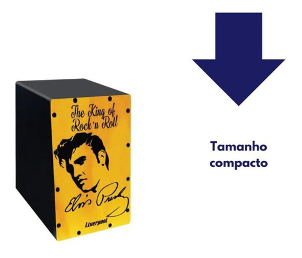 Mini Cajon Madeira Percussão Peça Decoração Elvis Liverpool 1