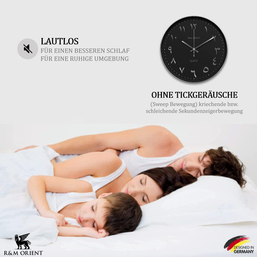 R&m Orient Reloj De Pared Arabe De 11.8 In Redondo Con Manec 1