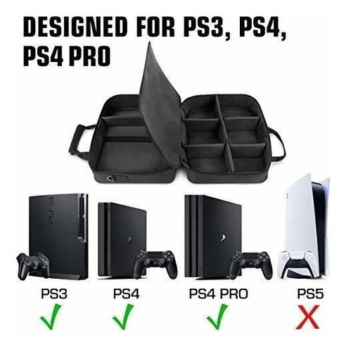Funda Para Playstation 4 Slim / Pro / Ps3 Usa Gear Negra 1