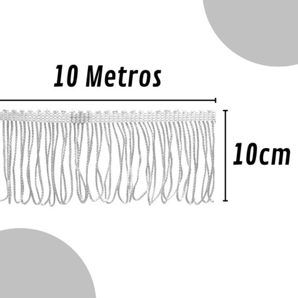 Franja De Tecido Branca 10 Cm - Rolo Com 10 Metros - Nybc 1