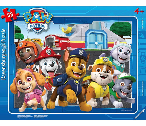 Ravensburger 05145 Frame Puzzle Paw Patrol En Acción 33 Piez 0