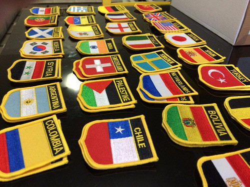 Kit Com 26 Patches Aplique Bordado Escudo Das Bandeiras 6x7 1
