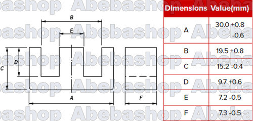 Set Para Armar 1 Trafo Ee3007 Con Gap Total 0.5mm 1
