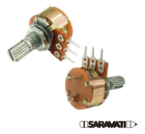 Potenciômetro Rotativo Wh160-b 200k L16 3t C/ Chave 1