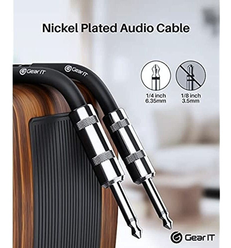 Cable De Instrumento De Audio Gearit (25 Pies) 1/4 De Pulgad 1
