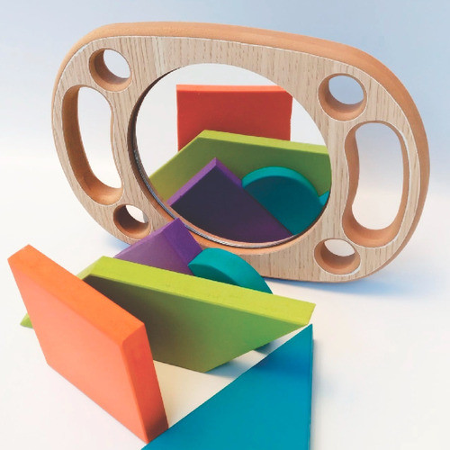 Espejo De Mano Infantil Irrompible Estimulación Montessori 1