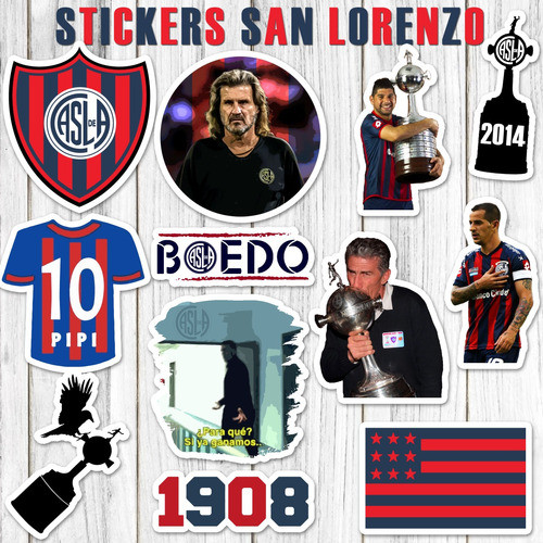 Stickers San Lorenzo Gallego Insua Bauza 15 Unidades 1
