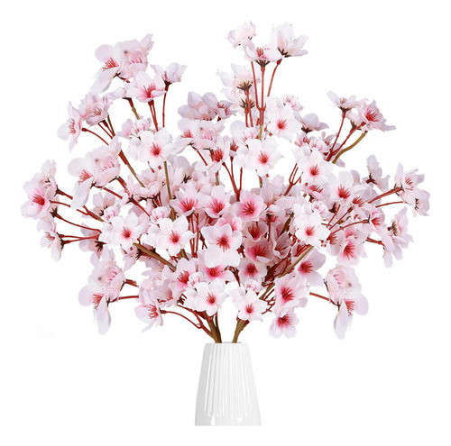 Sggvecsy Flores Artificiales Cerezo Flor, 4 Piezas Tallos 0