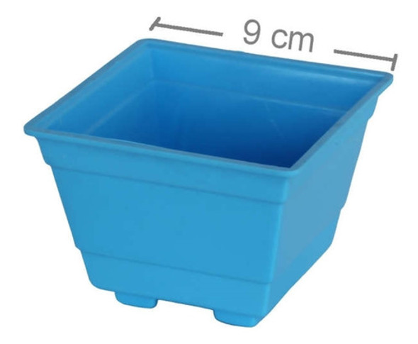 Vaso Quadrado Plástico Azul Claro 0 Vaso Quadrado Plástico Azul Claro 0