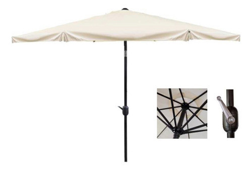 Sombrilla Jardin Profesional De 3mts En Acero Con Roldana 1