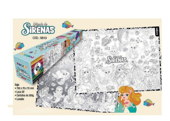 Mundo De Sirenas Super Laminas Para Pintar Uniesco 5513 1