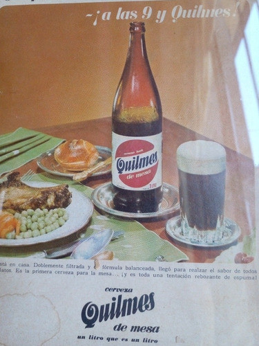 Propaganda Antigua Cervesa Quilmes Año 60 ?original ? 0