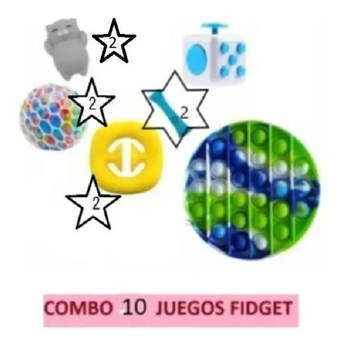 Fidget Toys X 10 Antistress Ansiedad Sensoriales Texturas 0