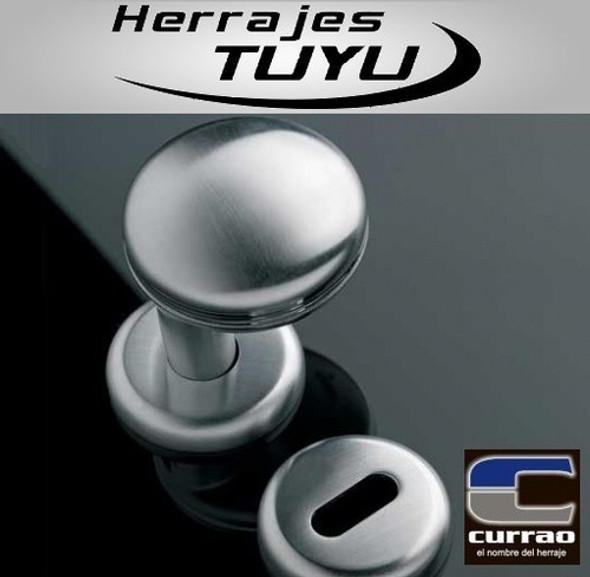 Pomo Picaporte Simple Currao Limbadi Liso Desplazado Acerado 1