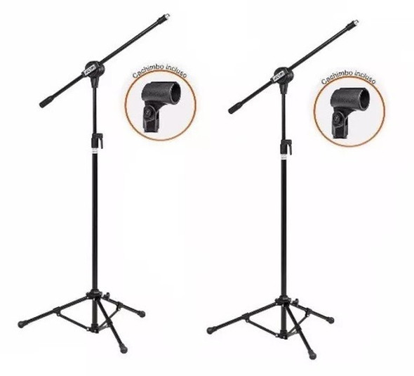 2 Pedestal Microfone C/ Cachimbo Pmv100 Vector 0