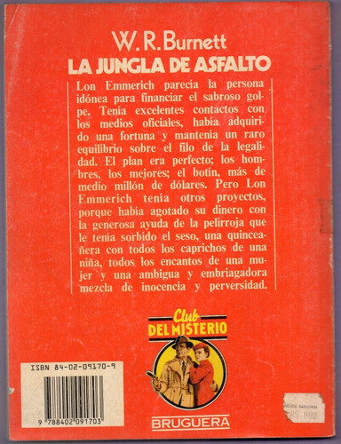 Libro La Jungla De Asfalto De W. Burnett 1