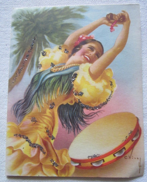 Antigua Postal Española Plegable 0