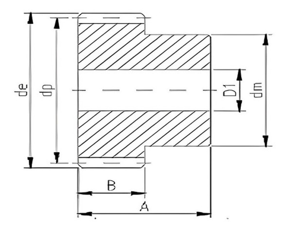 Engrenagem Reta Módulo 2,5 Z 20 1