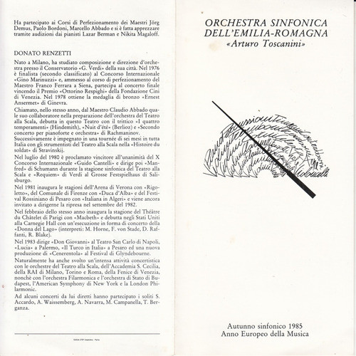 Bandoneon Hector Ulises Passarella Programa Concierto Italia 1