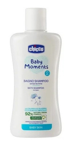 Shampoo Para Banho Chicco Infantil Baby Moments 200ml 0