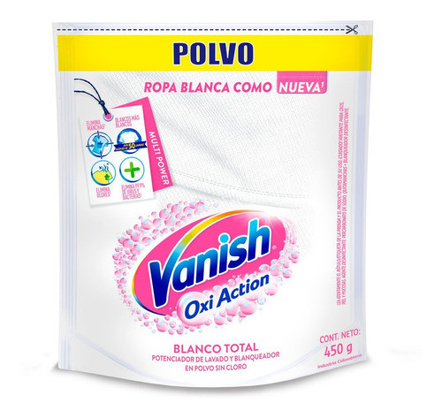 Combo Vanish Oxi Action Polvo Blanco X4 + Jabon Barra Blanco 1