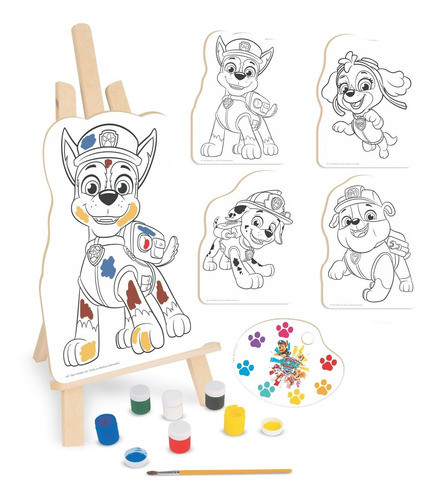Super Kit De Pintura Em Madeira Patrulha Canina Nig 1