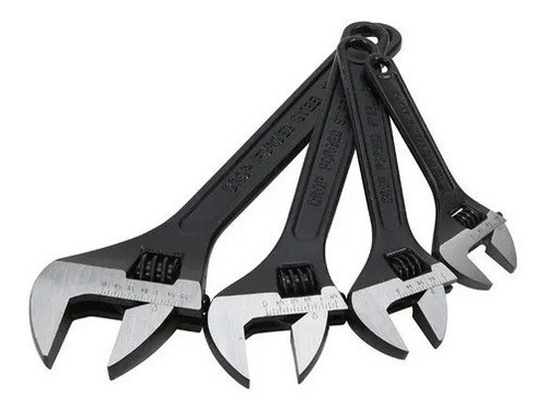 Llave Francesa Ajustable 6 + 8 + 10 + 12 Pulgadas Set Juego 0