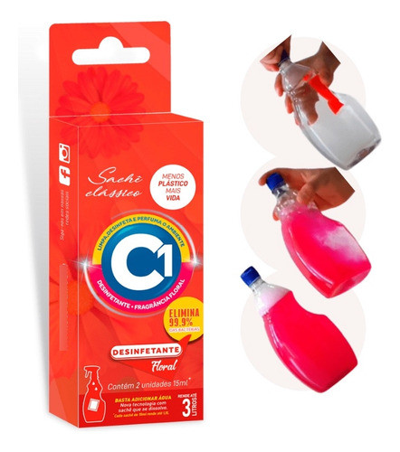 Desinfetante Floral Sachê De Limpeza Perfumada Rende 4,5l 0