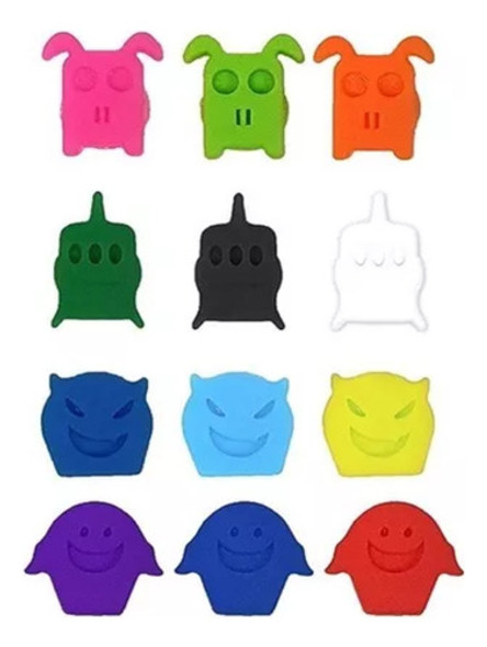 Jogo 12 Marcadores P Taças Copos Silicone Monster Fantasmas 0